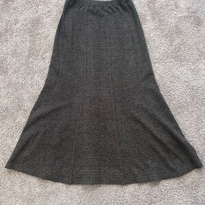 Nancy Bolen Brown and Black Midi Trumpet Skirt
